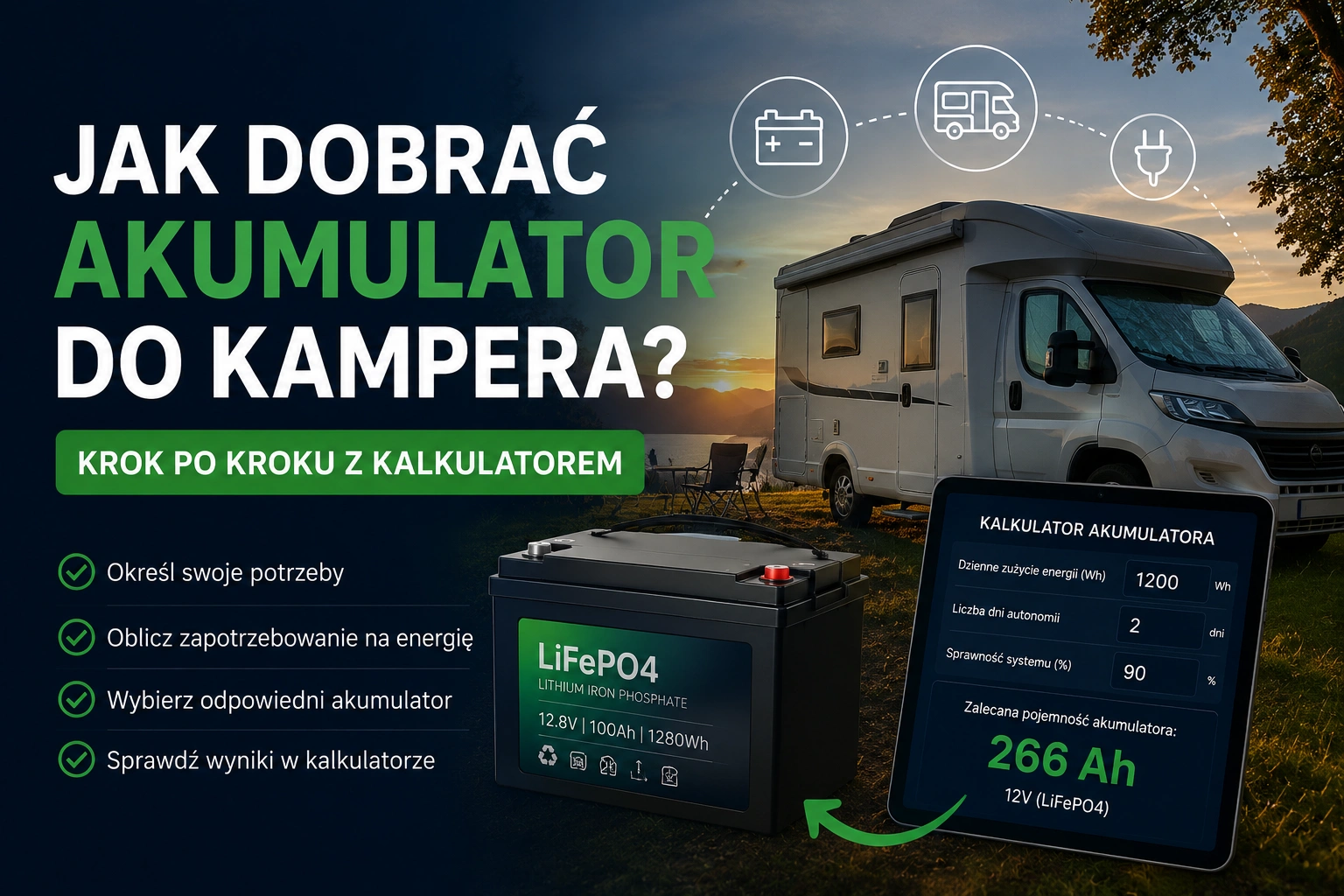jak dobrać akumulator do kampera