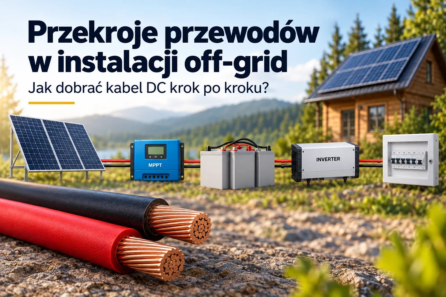 przekrój przewodów off-grid